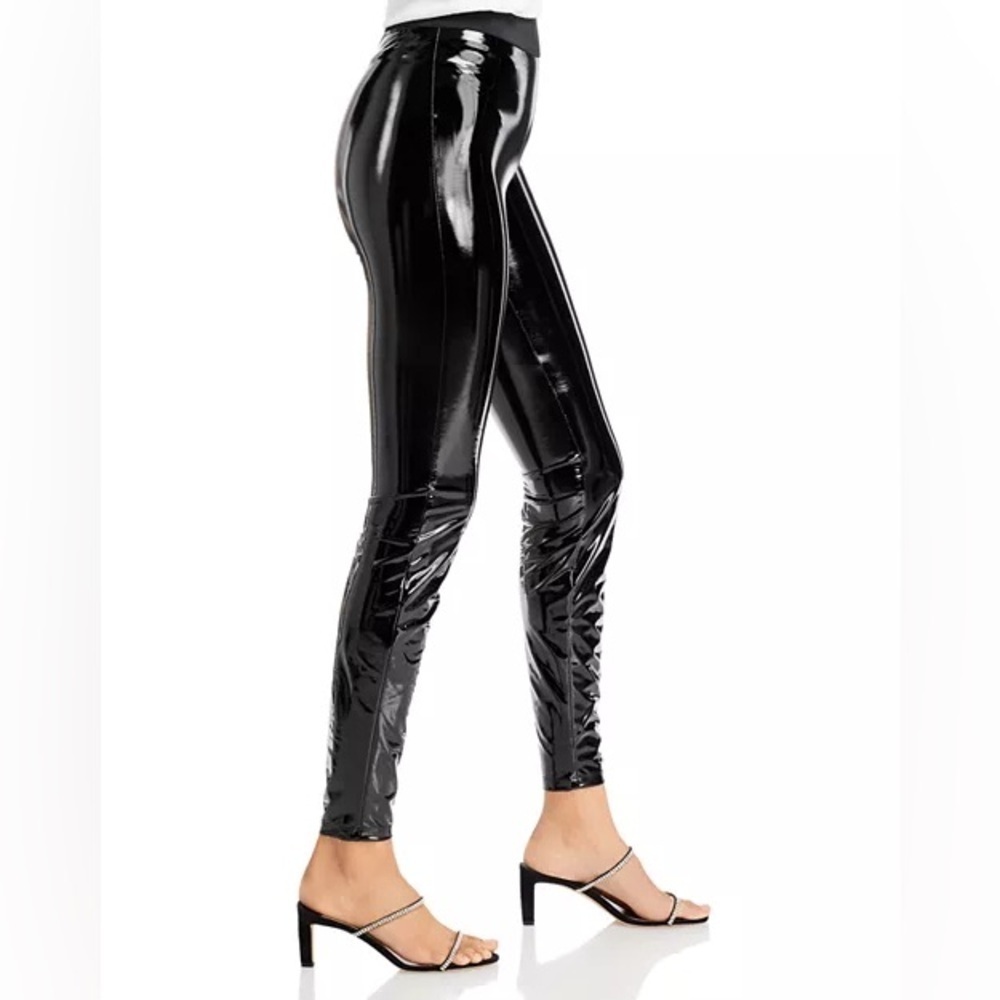 Authentic 7 For All Mankind Shiny Black Leggings NWT
